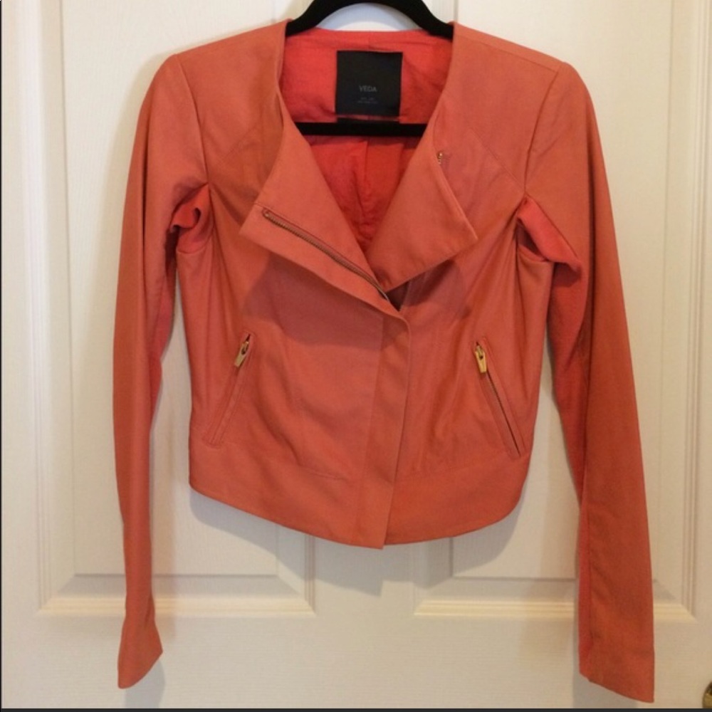 Veda Coral Leather “Dali” Jacket